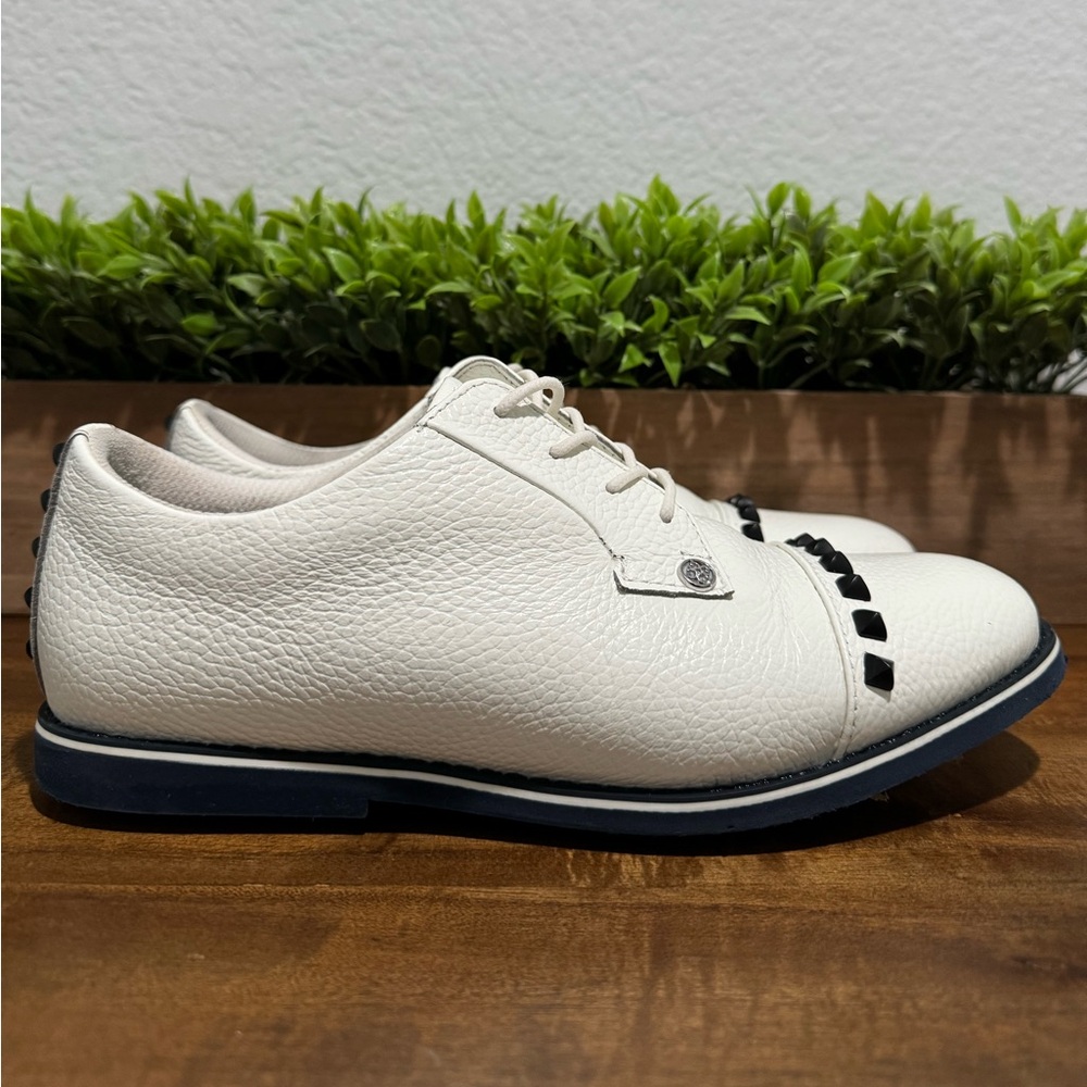 G/Fore Stud Cap Toe Gallivanter White Leather Golf Shoes G4LC20EF05 Size 10